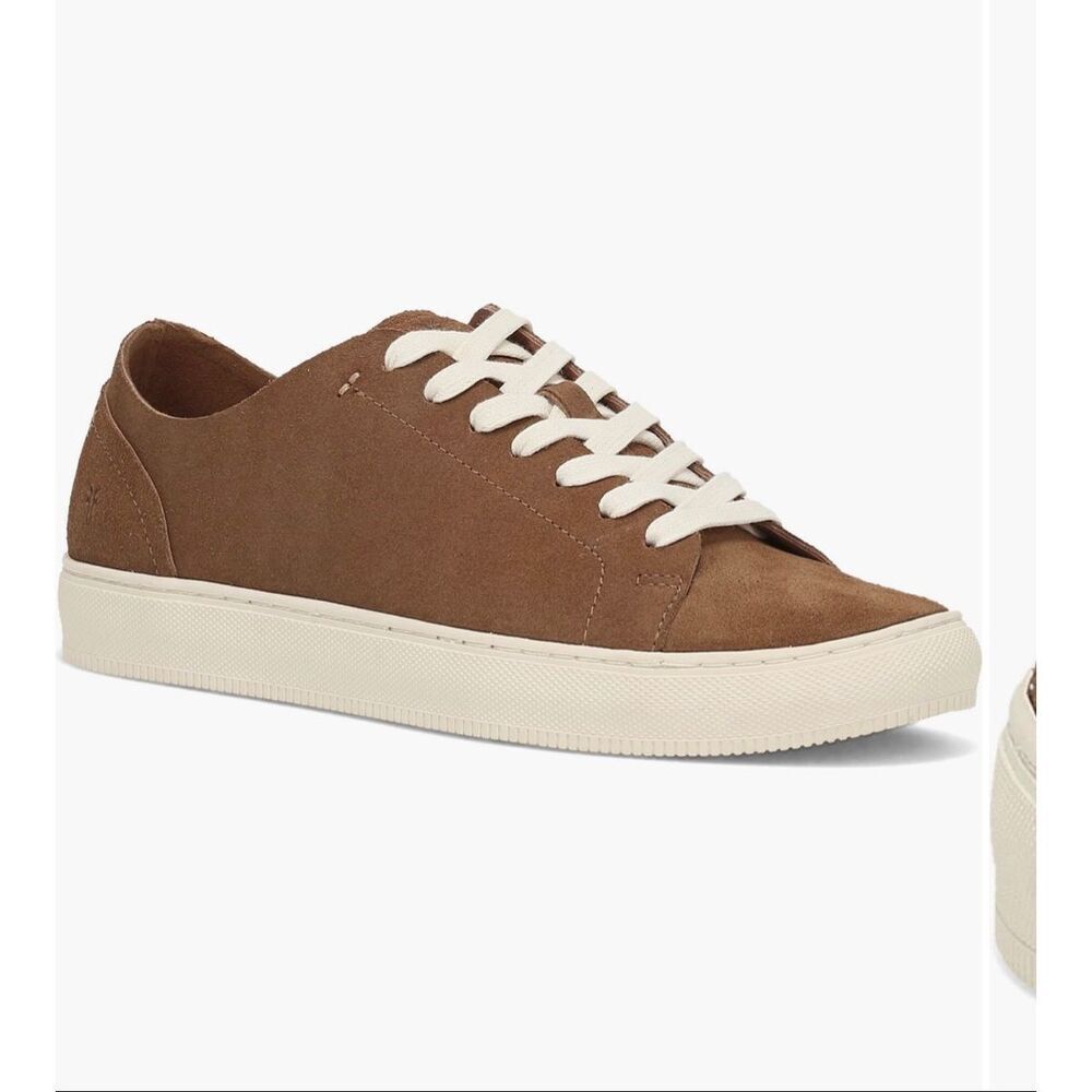 Frye Men's Astor Low Lace Sneakers in a brown suede almo size 10 NWB